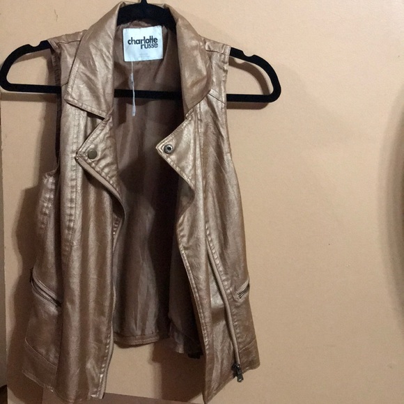 Charlotte Russe Jackets & Blazers - Gold Vest